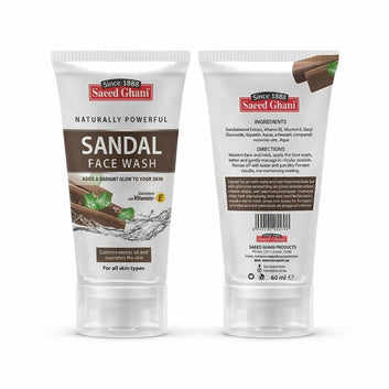 Saeed Ghani Sandal Face Wash – Enriched with Vitamin E | Controls Oil & Adds Radiance (60ml)