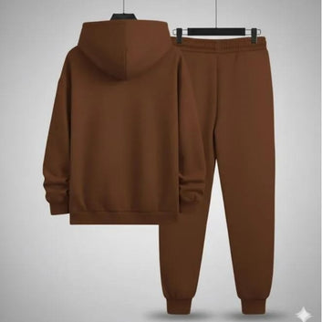 Men’s NASA Hooded Tracksuit Set – Brown Hoodie & Jogger Pants